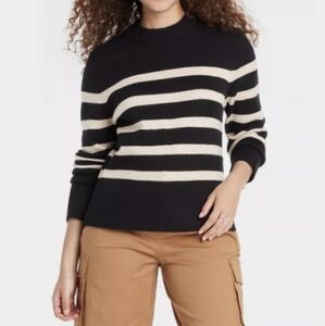 Striped Black and Tan Women's Sweater A New Day